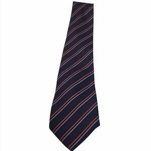 ISADOR navy blue hand made silk tie